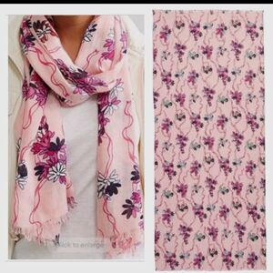 778 Vera Bradley Soft Fringe Scarf Wrap HOPE BLOOMS Pink Floral Flowers NWT
